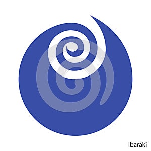 Coat of Arms of Ibaraki is a Japan prefecture. Vector emblem