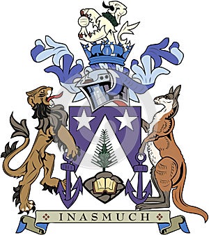 Coat of arms of the island of Norfolk. Australia