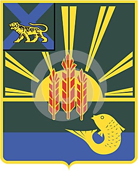 Coat of arms of the Khanka region. Primorsky Krai photo