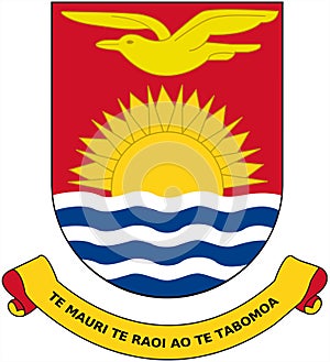 Coat of arms of Kiribati. Oceania