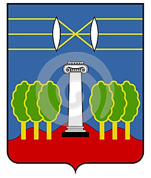 Coat of arms of the Krasnogorsk region. Moscow region. Russia