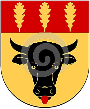 Coat of arms of the Lerum commune. Sweden.