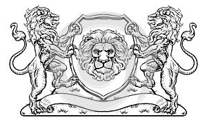 Coat of Arms Lions Crest Shield Family Seal photo