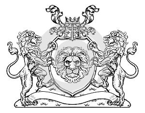 Coat of Arms Lions Crest Shield Family Seal