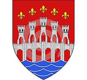 Coat of arms of Lot in Occitanie is a Region of France photo