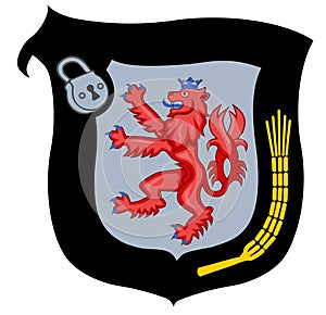 Coat of arms of the Mettmann district. Germany.