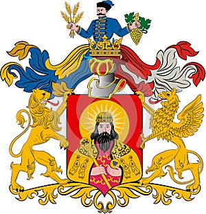 Coat of arms of Miskolc in Borsod-Abauj-Zemplen County of Hungary