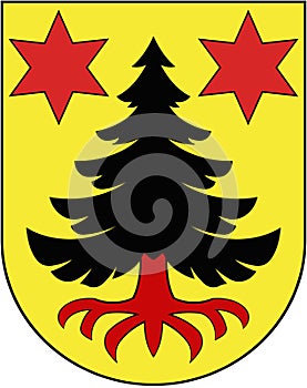 Coat of arms of the municipality of Guttannen. Switzerland.