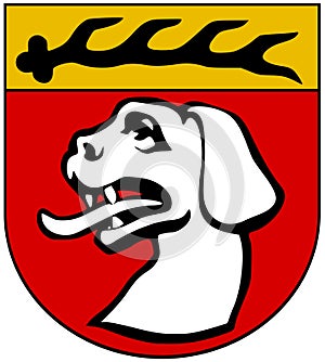 Coat of arms of the municipality of Urbach. Germany.