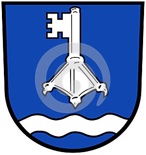 Coat of arms of the municipality of Weisach im Tal. Germany.