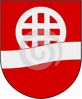 Coat of arms of the MÃÂ¶lndal commune. Sweden photo