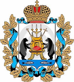 Coat of arms of the Novgorod region. Russia