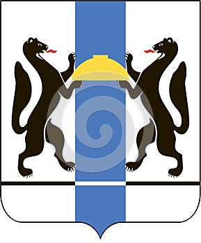 Coat of arms of the Novosibirsk region. Russia  . Russia