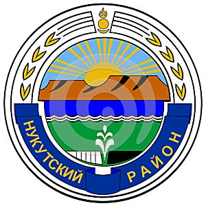 Coat of arms of the Nukutsky region. Irkutsk region. Russia