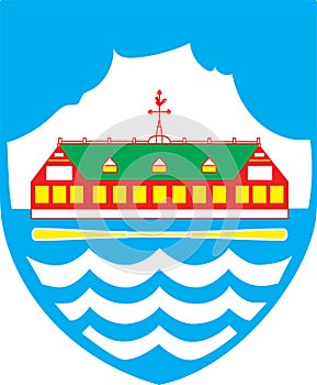 Coat of arms of Nuuk is the capital city of Greenland in Denmark Kingdom