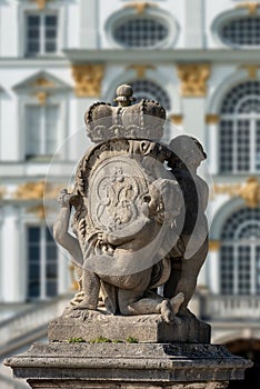 Coat of arms in the Nymphenburg Palace of Munich Germany