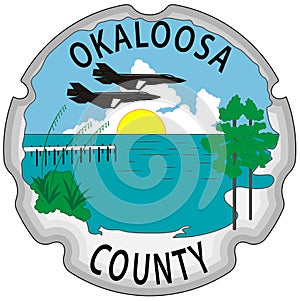 Coat of arms of Okaloosa County in Florida of United States photo