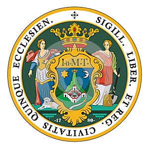 Coat of arms of Pecs in Baranya County in Hungary