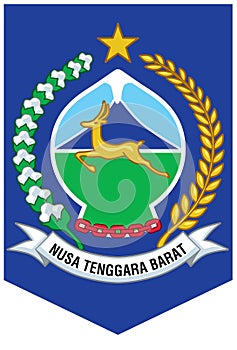 Coat of arms of the province of Western Nusa Tengara. Indonesia