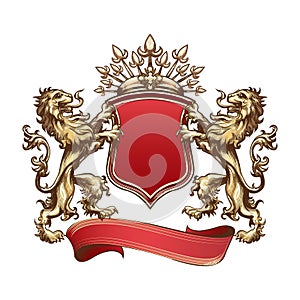 Coat of Arms with Red shield and Lions