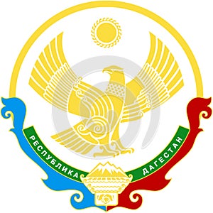 Coat of arms of the Republic of Dagestan. Russia