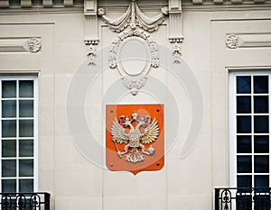 Coat of arms of Russia on the consulate