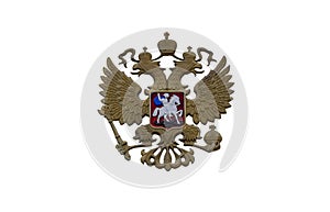 Coat of arms of Russia. Russian national emblem isolated on white