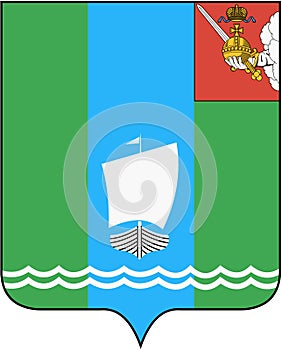 Coat of arms of Sheksninsky district. Vologda Region. Russia