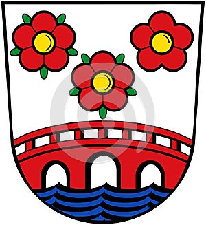 Coat of arms of Simbach am Inn. Germany.