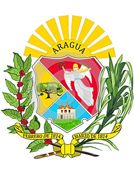 Coat of arms of the state of Aragua. Venezuela