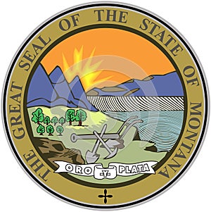 Coat of arms of the state of Montana. USA