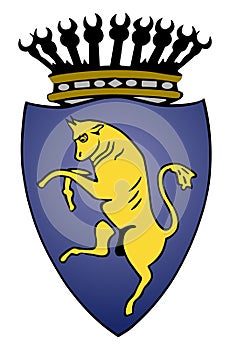Coat of arms of Turin city, Italy crest.