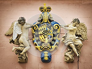 Coat of arms with two angels