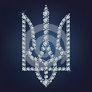 Coat of arms of Ukraine made from diamonds
