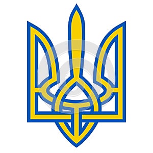 Coat arms Ukraine trident yellow blue flag coat arms symbol Ukraine