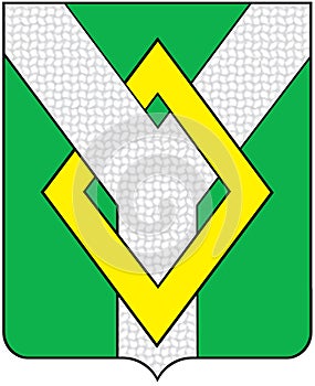 Coat of arms of the urban-type settlement Gorodishchi. Vladimir region. Russia