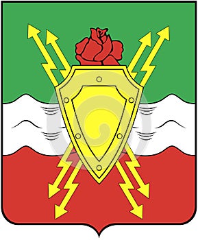 Coat of arms of the urban-type settlement Molodezhny. Moscow region . Russia