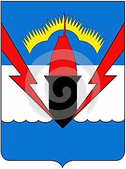 Coat of arms of the urban-type settlement Murmashi. Murmansk region. Russia