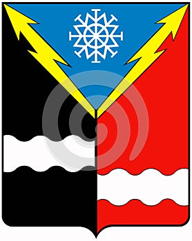 Coat of arms of the urban-type settlement Verkhnetulomsky. Murmansk region  . Russia