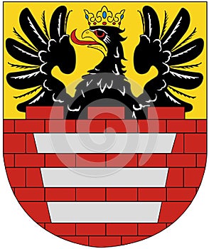 Coat of arms of the urban village of Mir. Belarus