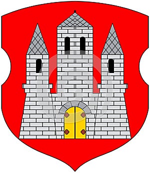 Coat of arms of an urban village of Ulla. Belarus