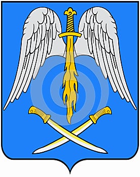 Coat of arms of the village of Arkhangelsk. Krasnodar Territory. Russia