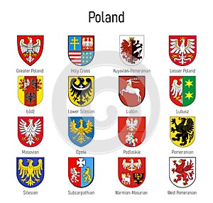 Coat of arms of the voivodship of Poland, All Polish regions emblem