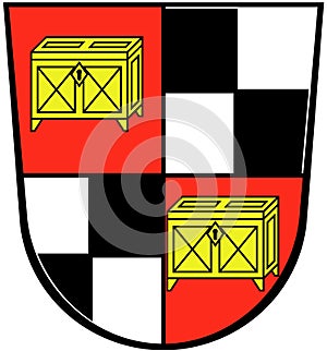 Coat of arms of WassertrÃ¼dingen, Germany.