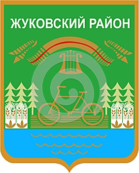 Coat of arms of Zhukovsky district. Bryansk region. Russia