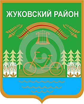 Coat of arms of Zhukovsky district. Bryansk region. Russia photo