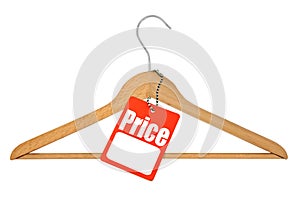 Coat hanger and price tag