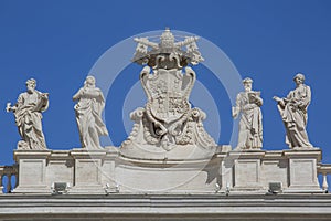 Coats of arms of the Holy See and Vatican City, Vatican, Rome, Italy