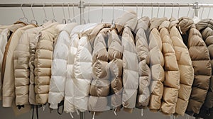 Coats Hanging on a Rack photo