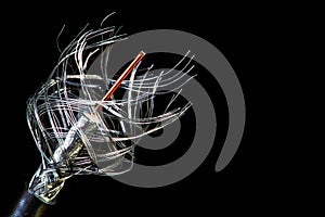 Coaxial cable close up isolated on the black background